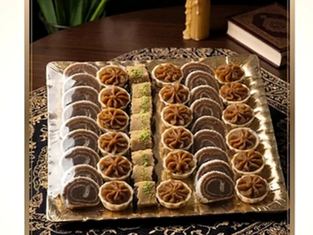 سینی حلوا و خرما کلاسیک